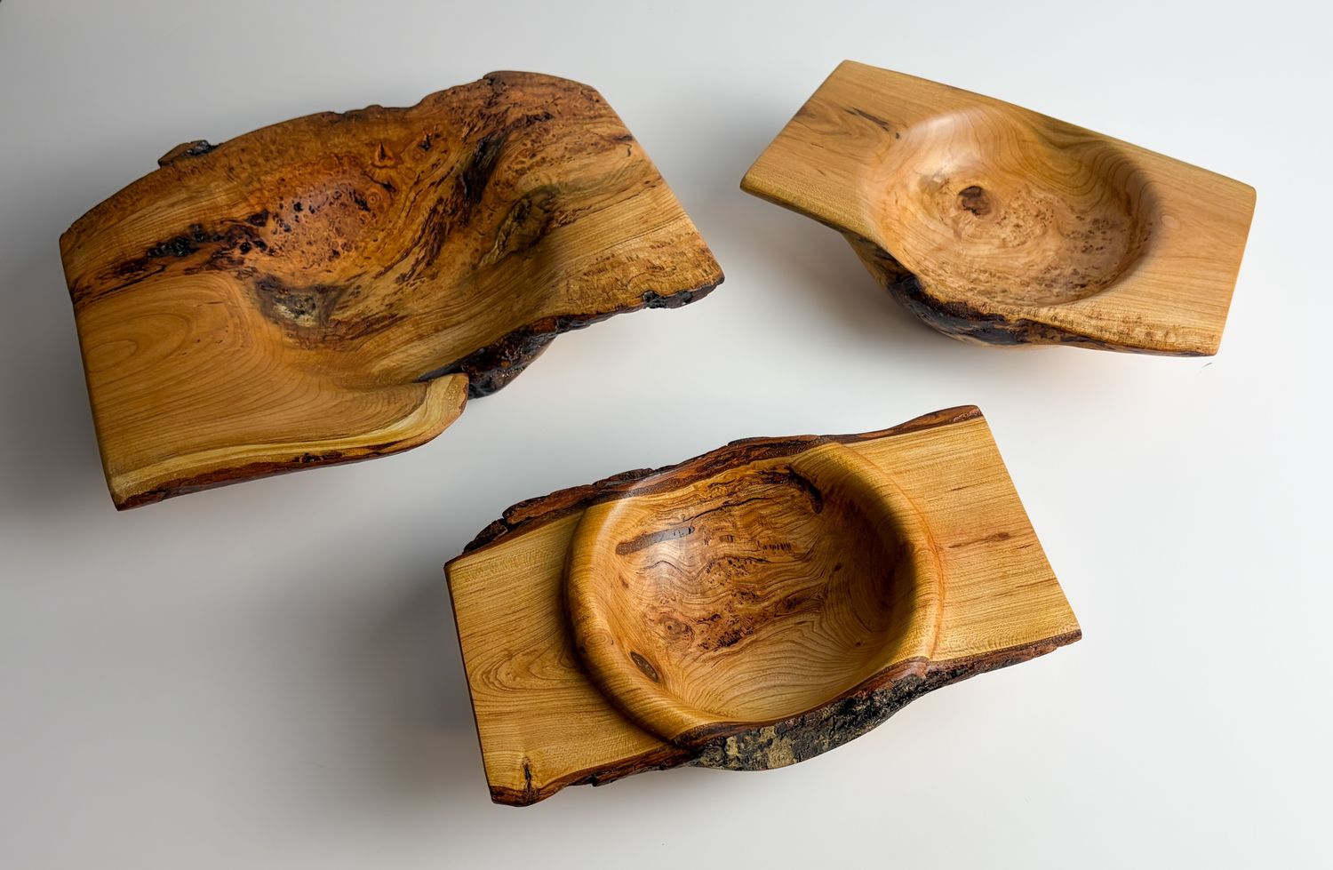 Live Edge Cherry Burl Console Bowl 12x2.5"