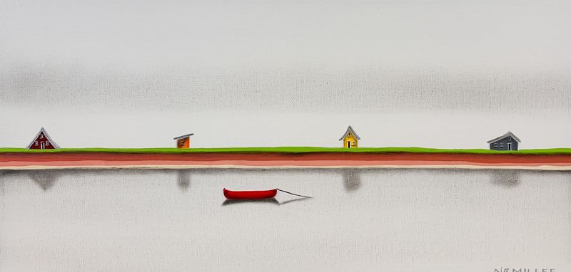 "Days by the Dunes" 12x24" Acrylic & Charcoal on Canvas