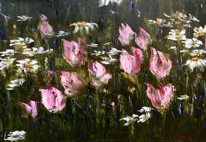 "Finding Solitude" 24x36" Oil knife Painting on Canvas