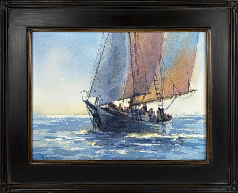 "Sailing Smooth Water" 12x16" Watercolour Framed 17.5x21.5"