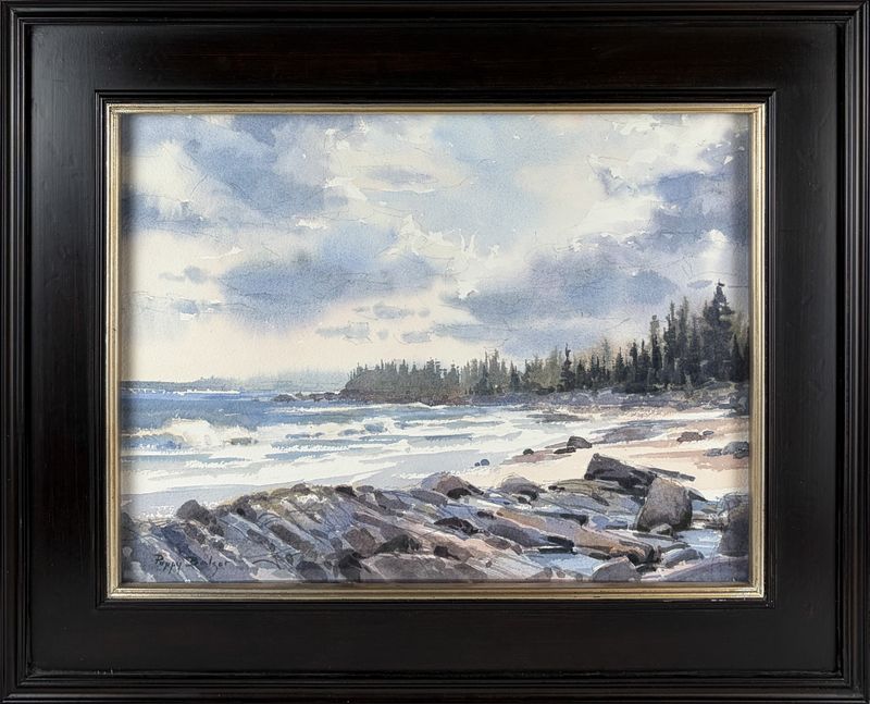 "An Open Coast" 12x16" Watercolor Framed 21.5x17.5"