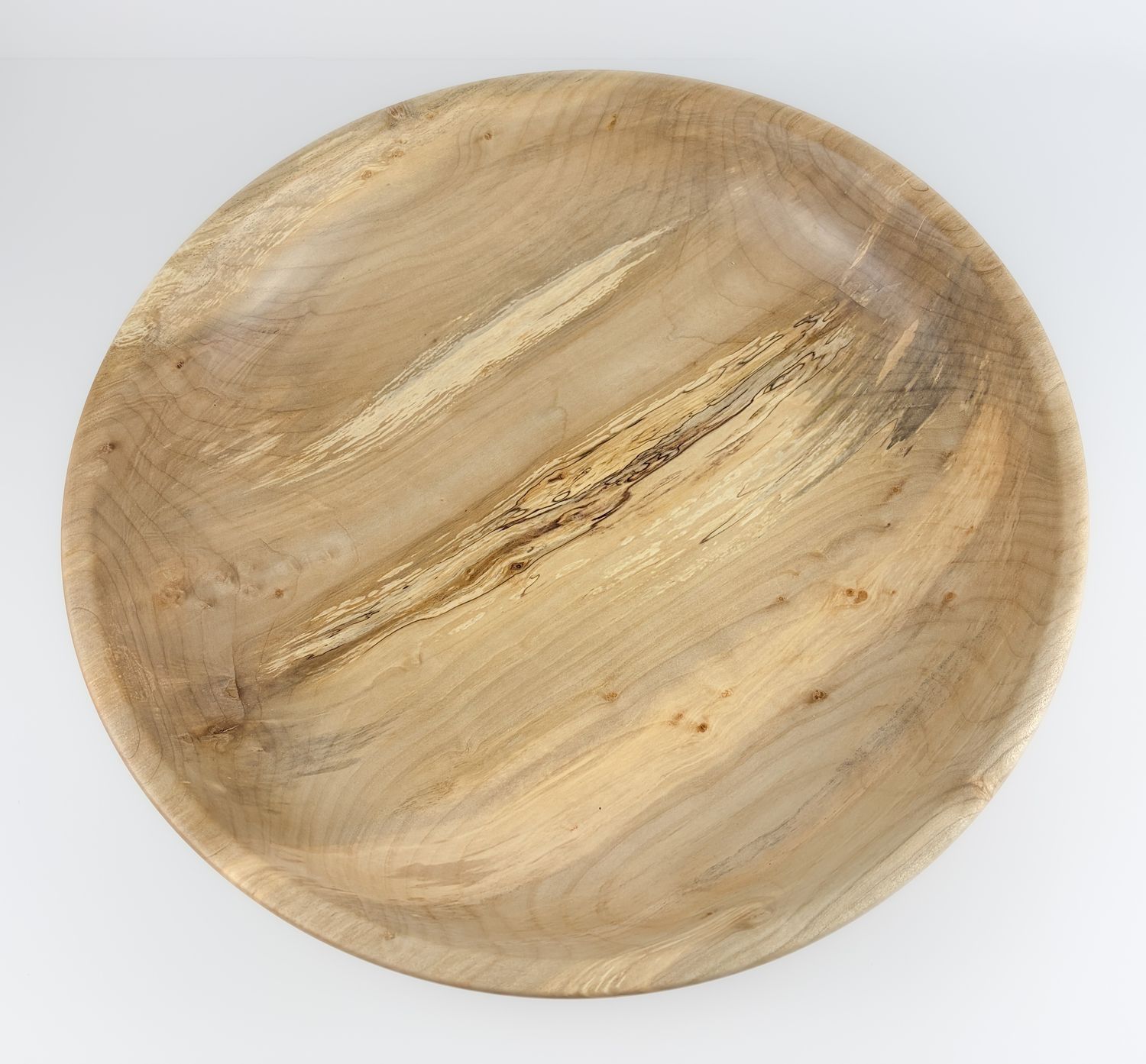 Spalted Maple Wooden Bowl 15.5x3.5"