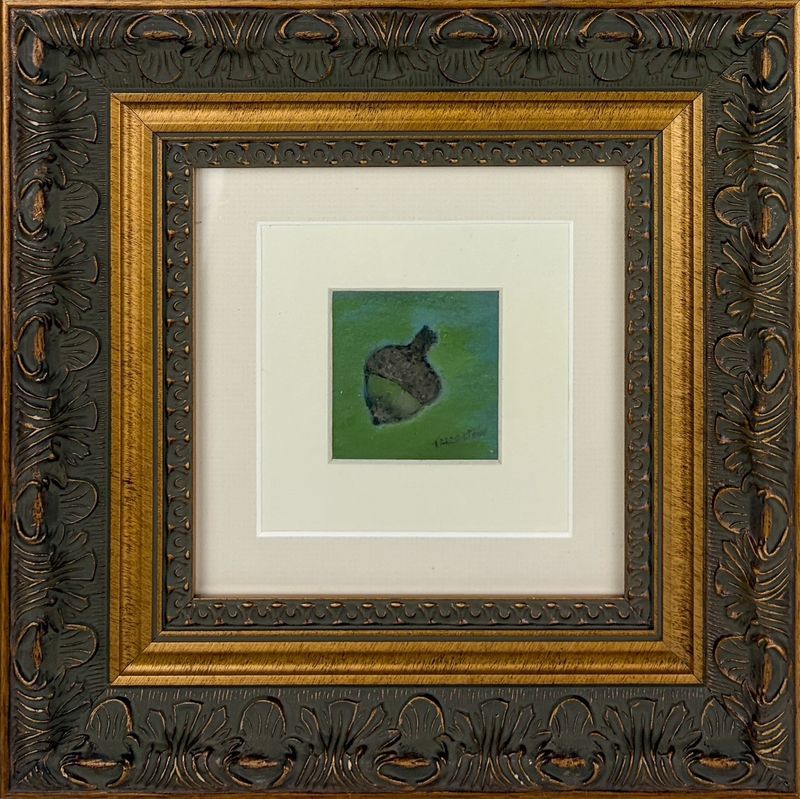 "I'm a little Acorn" 2.25x2.25" Framed 10.25x10.25" Oil