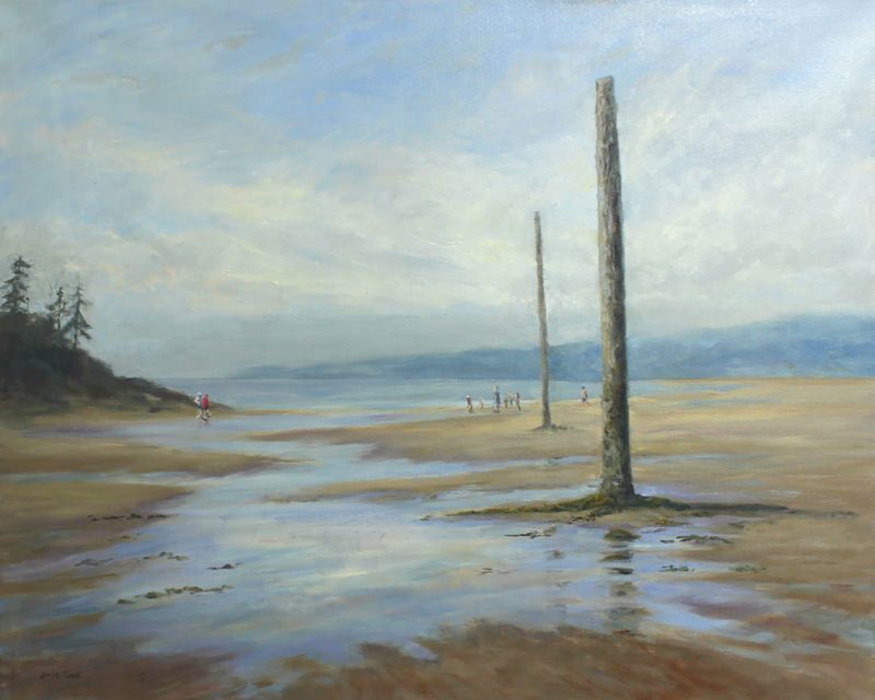 "Sentinels of the Shore" 24x30" Oil on Canvas Painting