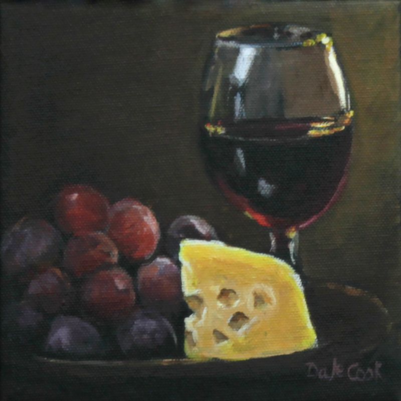 "In Good Taste-Salute" 6x6x1" Acrylic  7x7x2" Framed