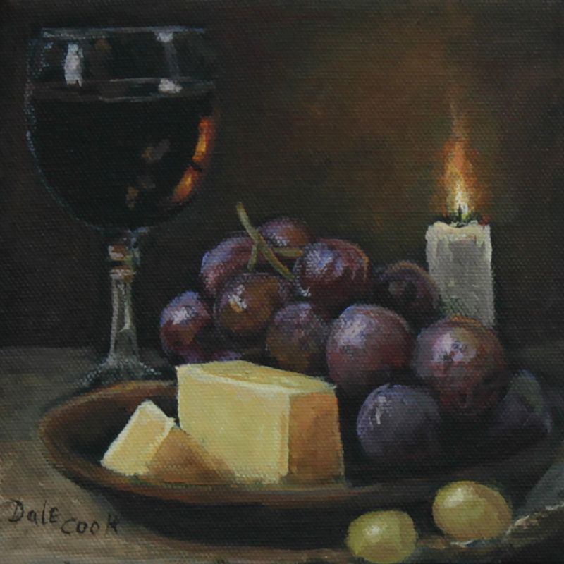 "In Good Taste-Sante" 6x6x1" Acrylic  7x7x2" Framed
