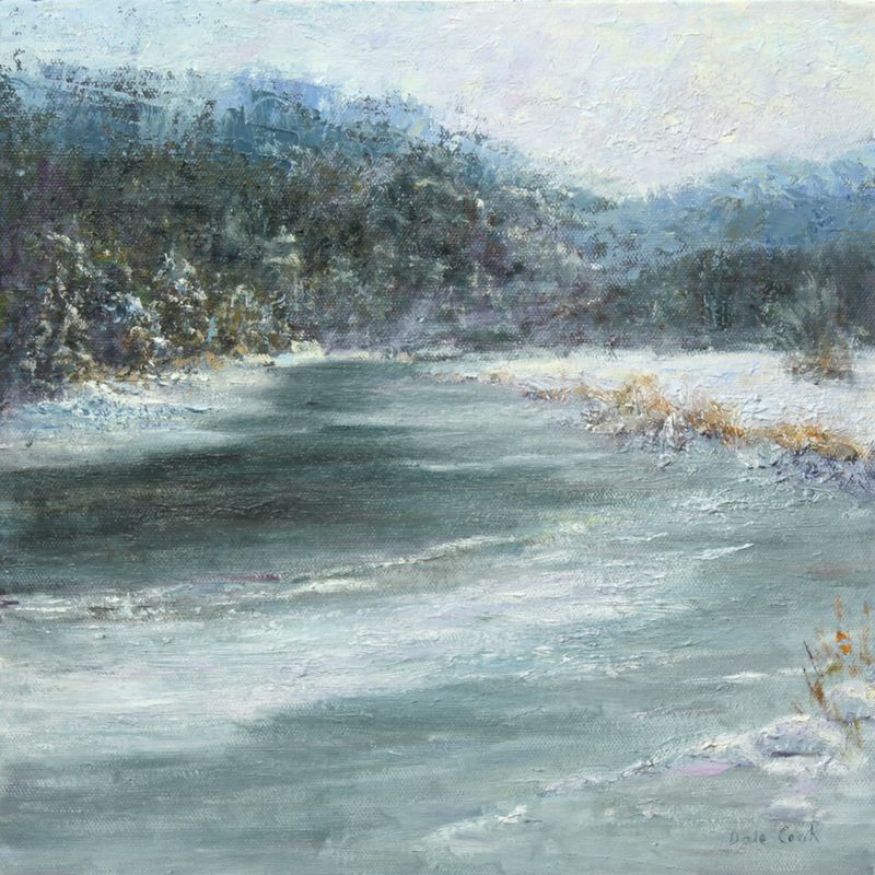 "Icy Harmony" 12x12" Acrylic Painting on Canvas