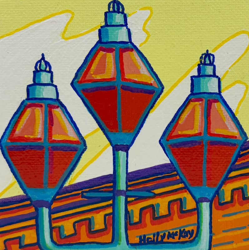"3 Sisters in Yellow" 4x4" Acrylic Painting on Canvas