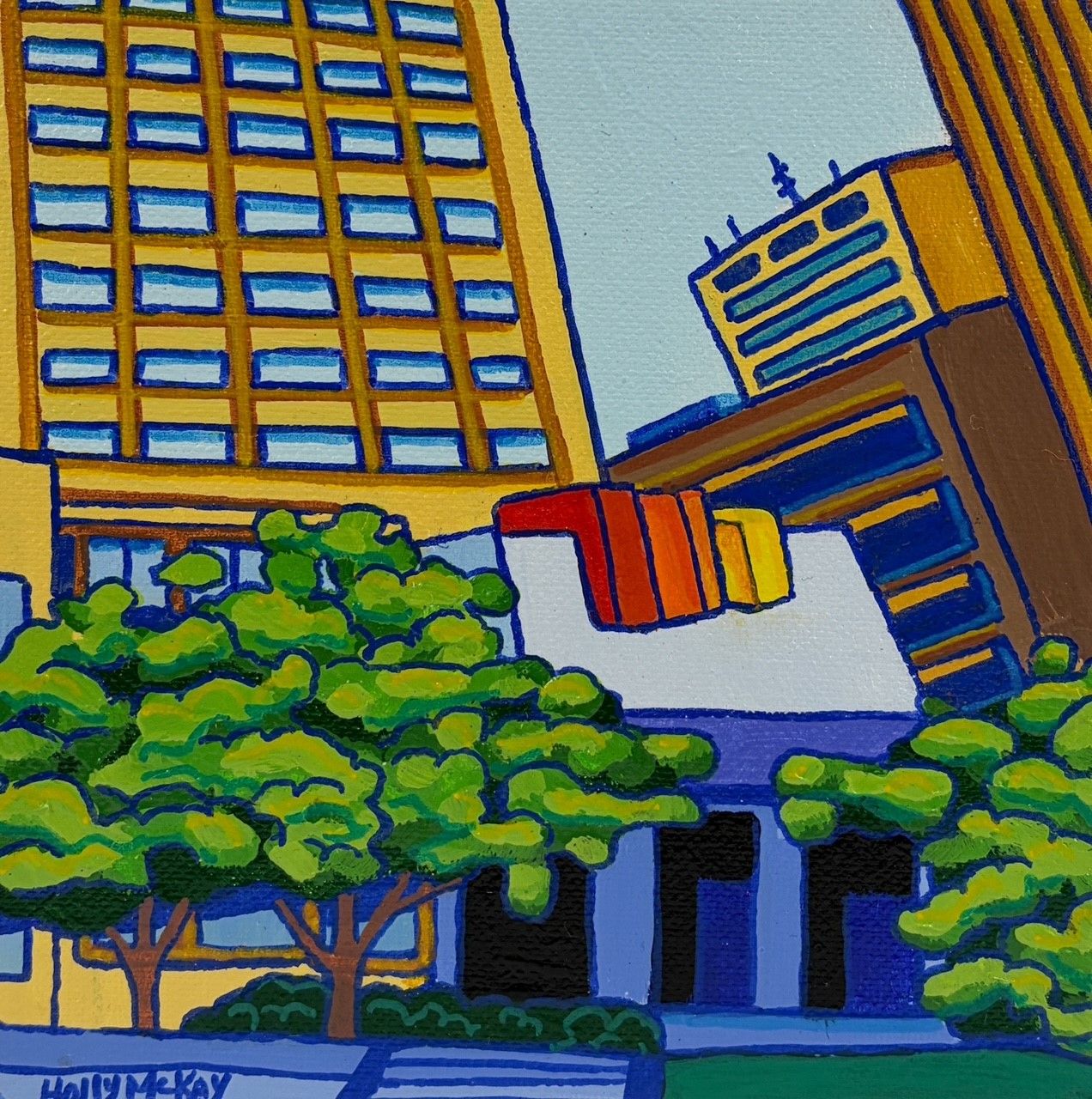 "City Hall" 6x6" Acrylic Painting on Canvas