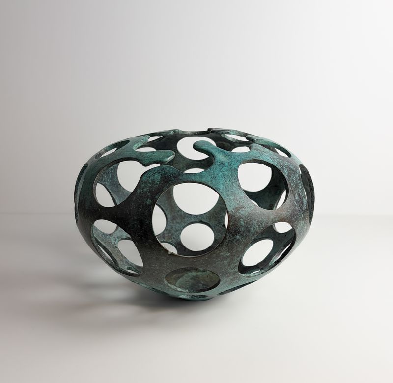 #32 Sea Urchin Large Lost Wax Cast Bronze Ammonia 10x7"