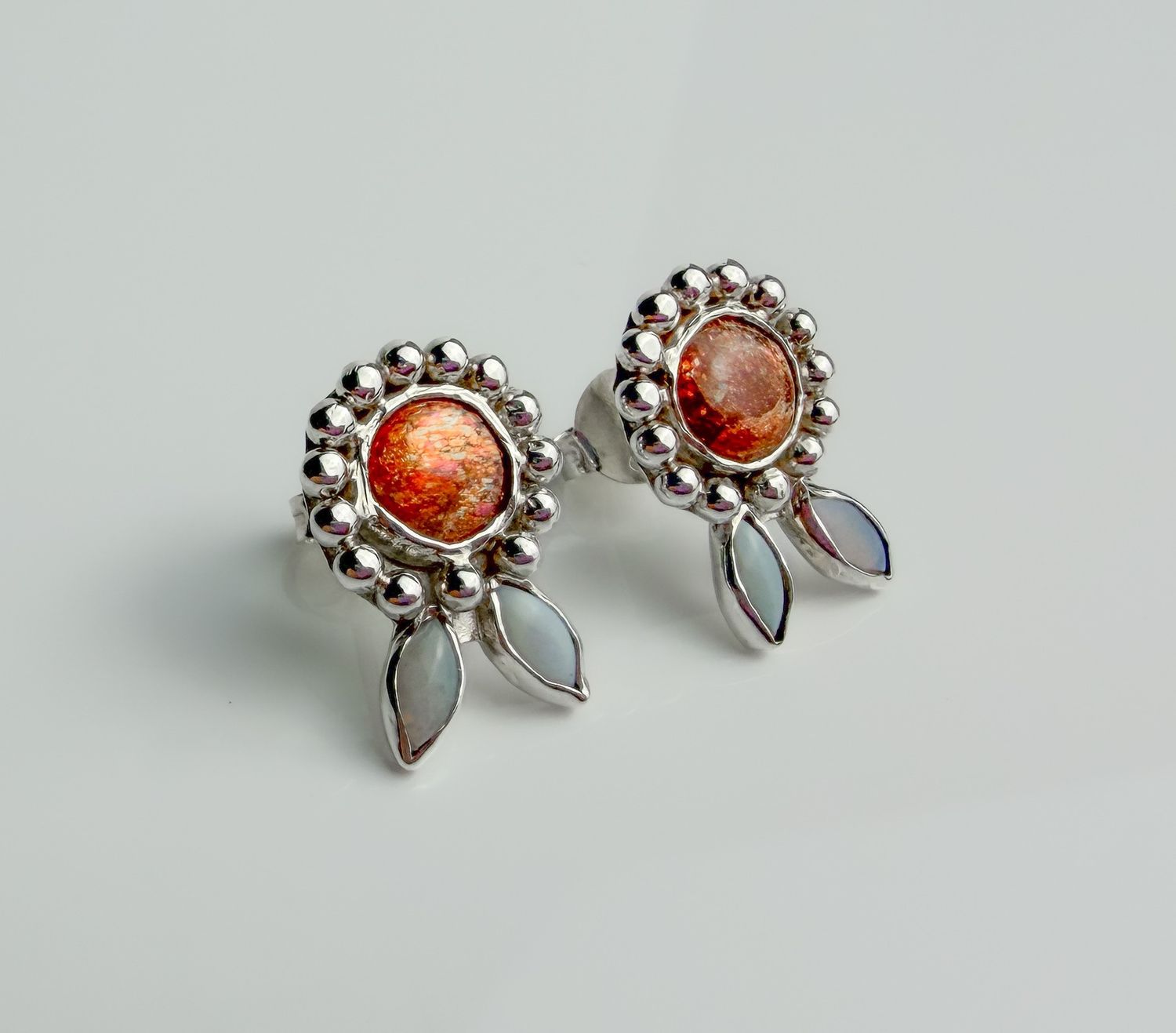 Opal Stud, Sterling Silver