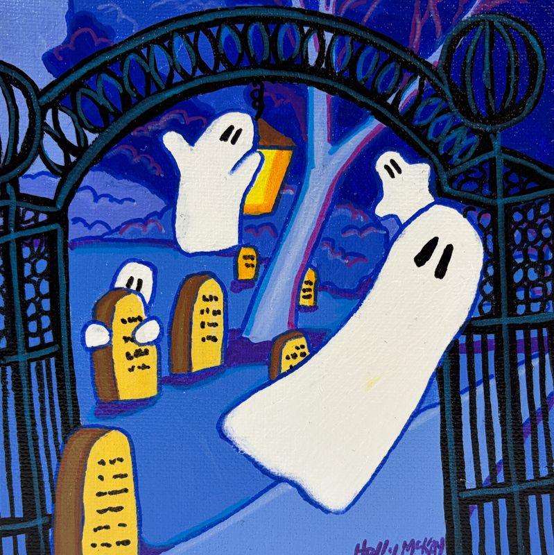 "Ghosts of the Burial Ground" 6x6" Acrylic on Canvas