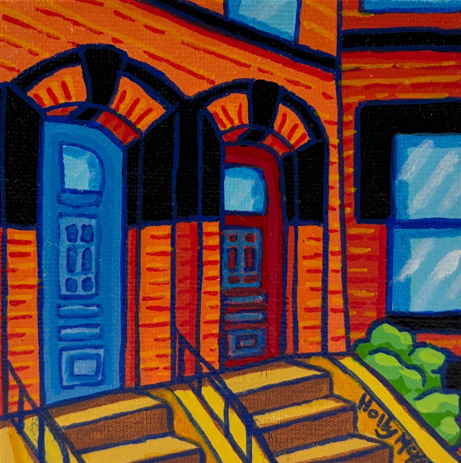"Germain Street" 4x4" Acrylic on Canvas