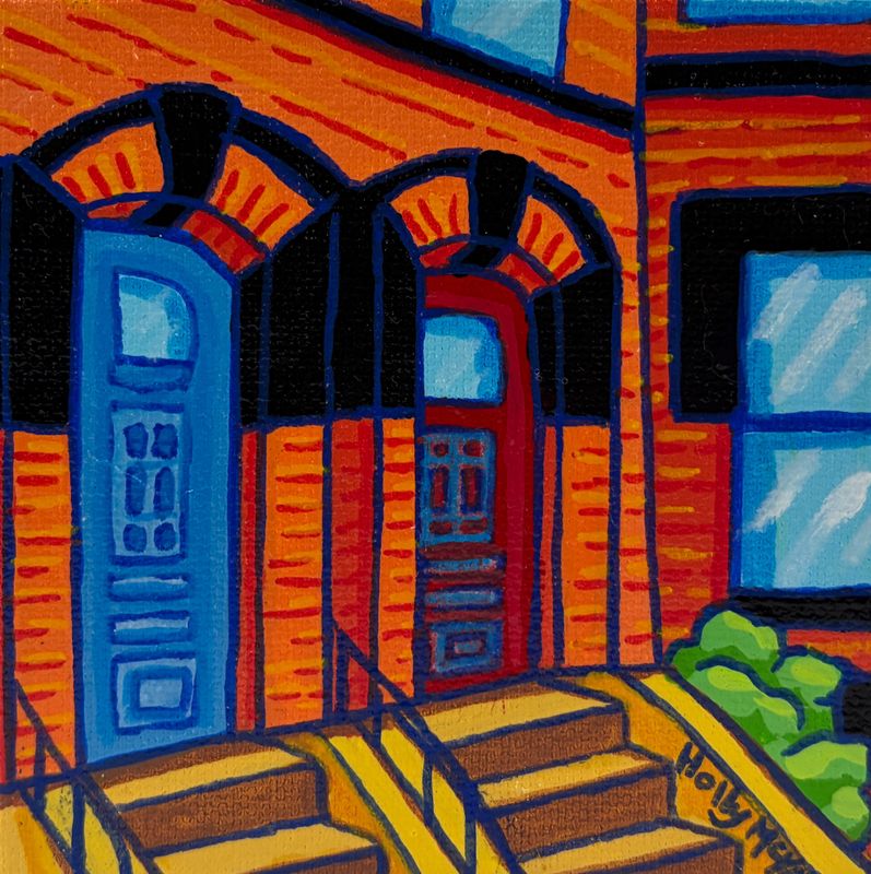 "Germain Street" 4x4" Acrylic on Canvas