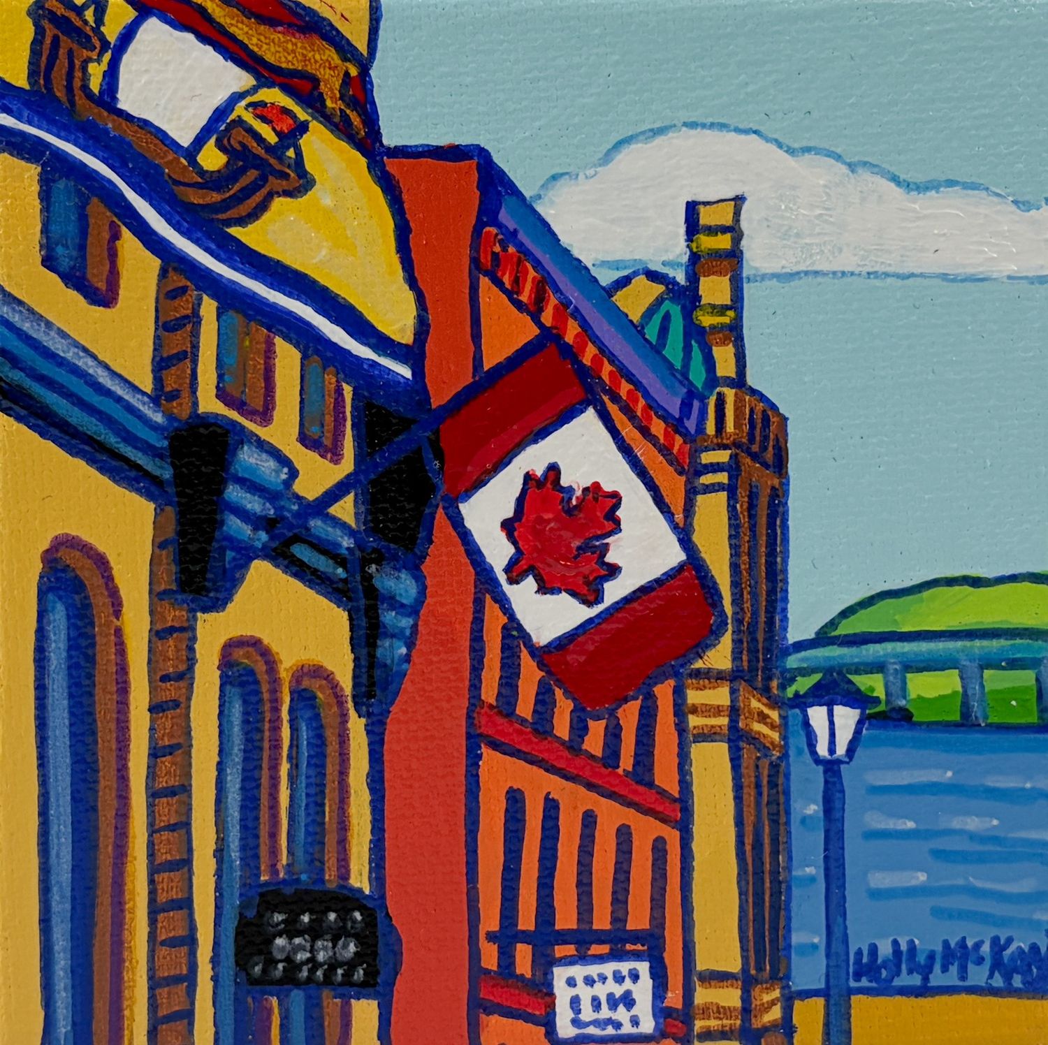 "Princess Street" 4x4" Acrylic on Canvas