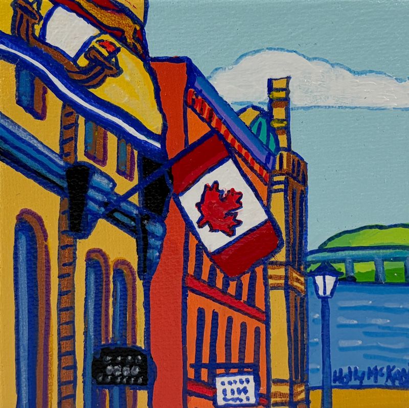 "Princess Street" 4x4" Acrylic on Canvas
