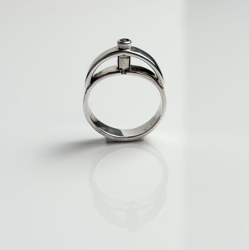 Art Deco Sterling Silber Ring with Gemstone