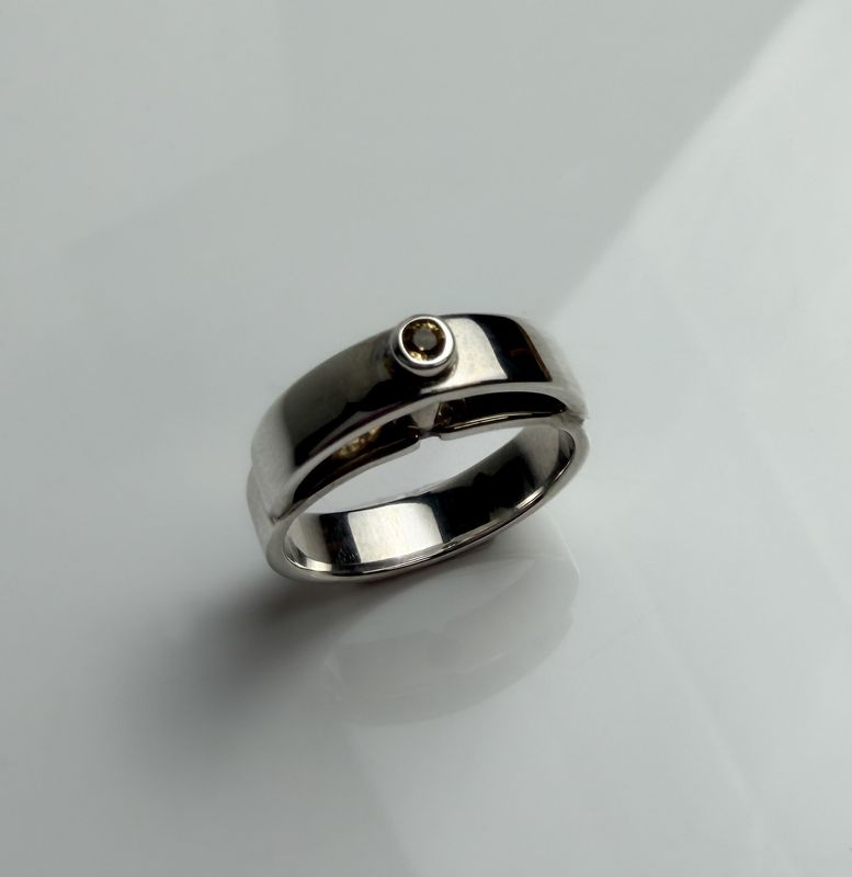 Art Deco Sterling Silber Ring with Gemstone