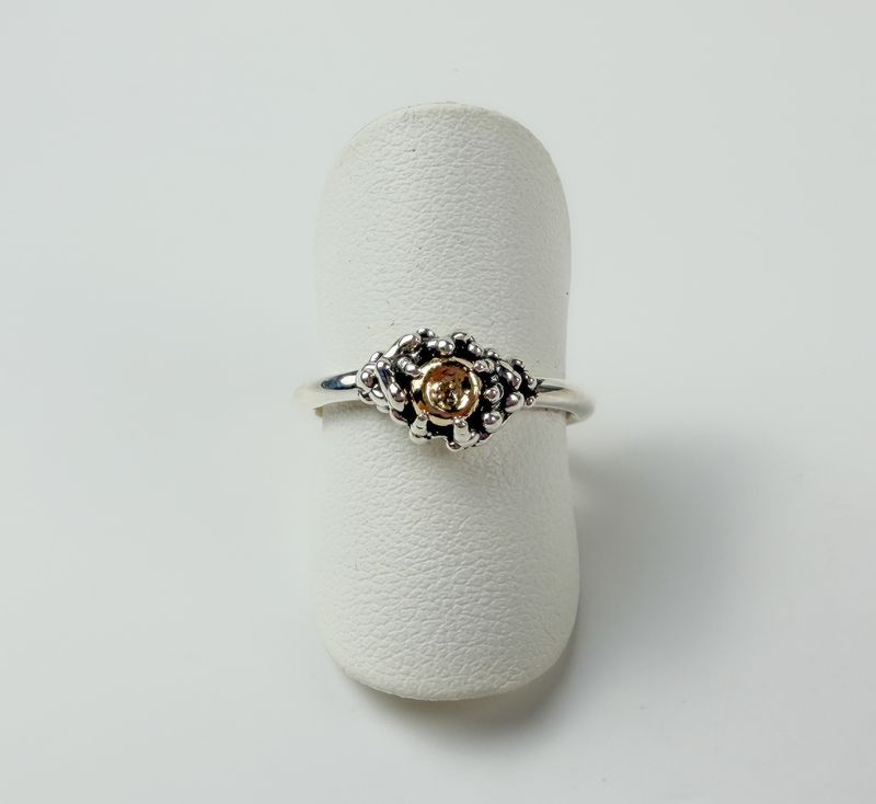 GLOE I OOAK Sterling Silver, 14K Gold Ring Size 7