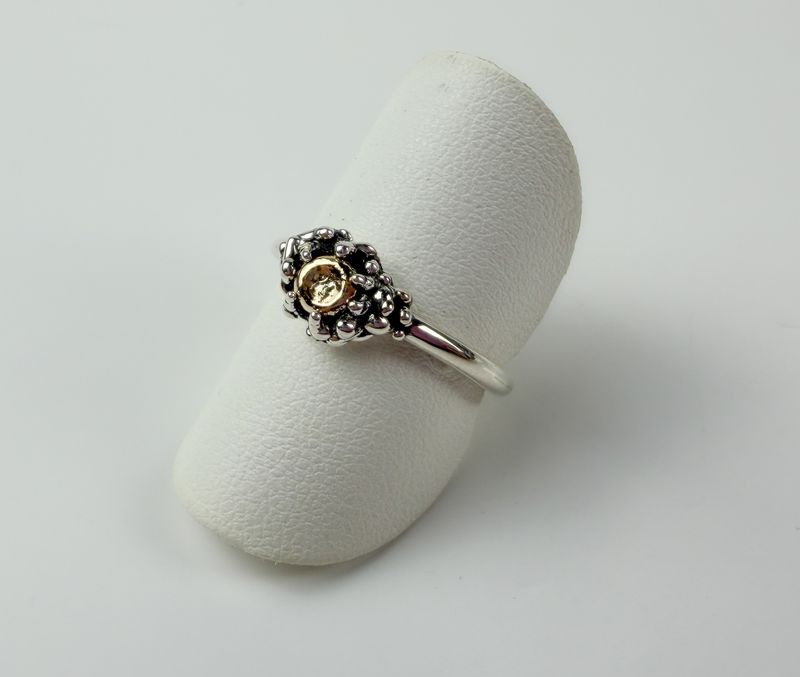 GLOE I OOAK Sterling Silver, 14K Gold Ring Size 7