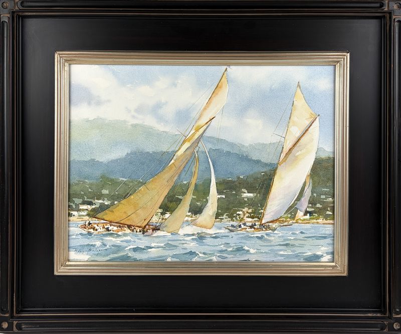 "Classic Pursuit" Watercolor 12x16" Framed 19x23"