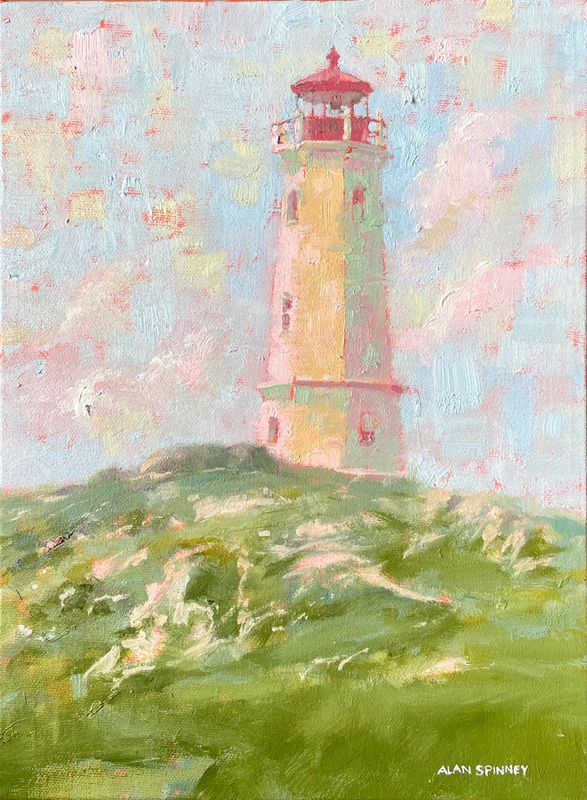 "Daylight Lighthouse" Oil on Gallery Canvas 12x9"
