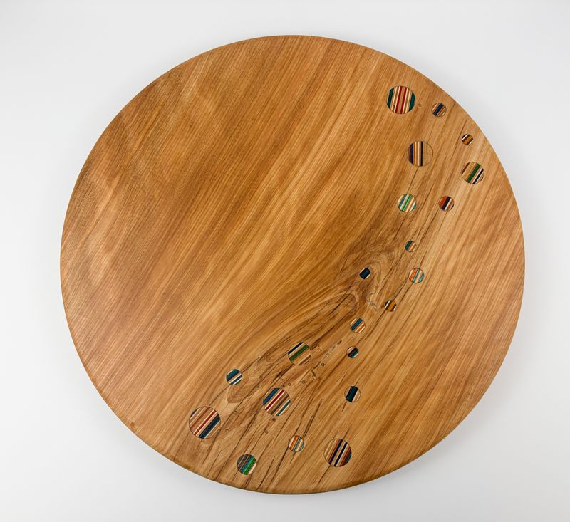16" Round Maple Board with Skate Bubbles