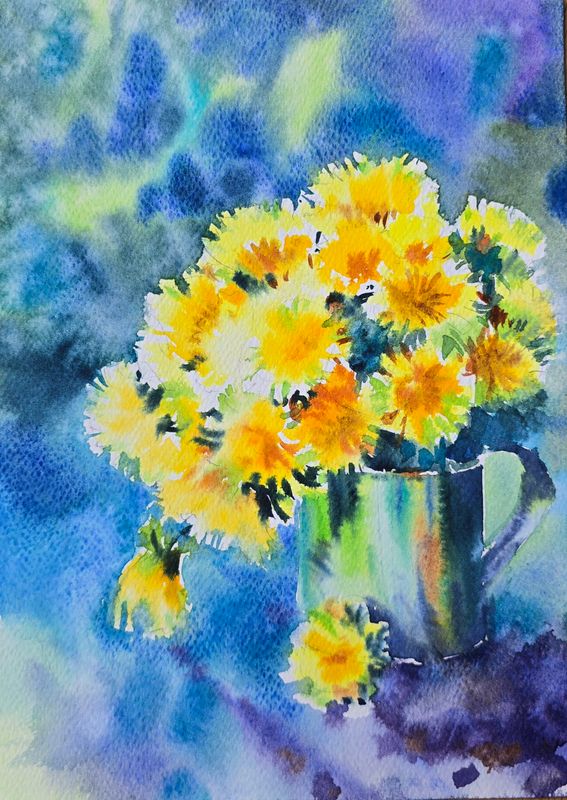 "Golden Resilience" Watercolor 8x10" matted 11x14"