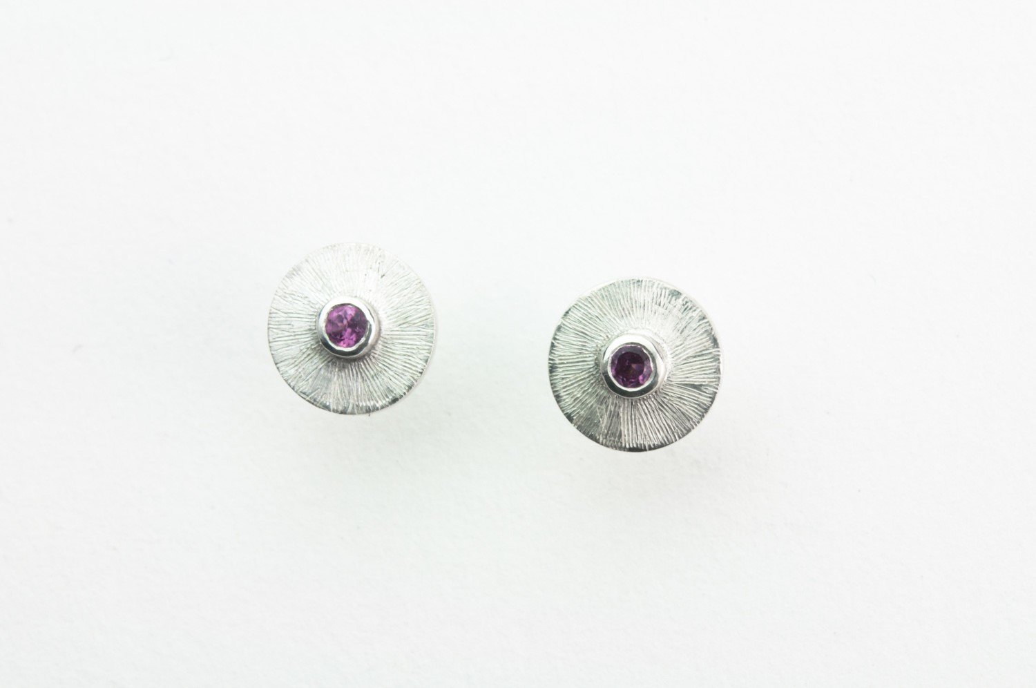 Dimitri Gagnon Morris Saint John New Brunswick Canada Canadian Jewelry Handworks Silversmith Goldsmith Hatching Studs Garnet