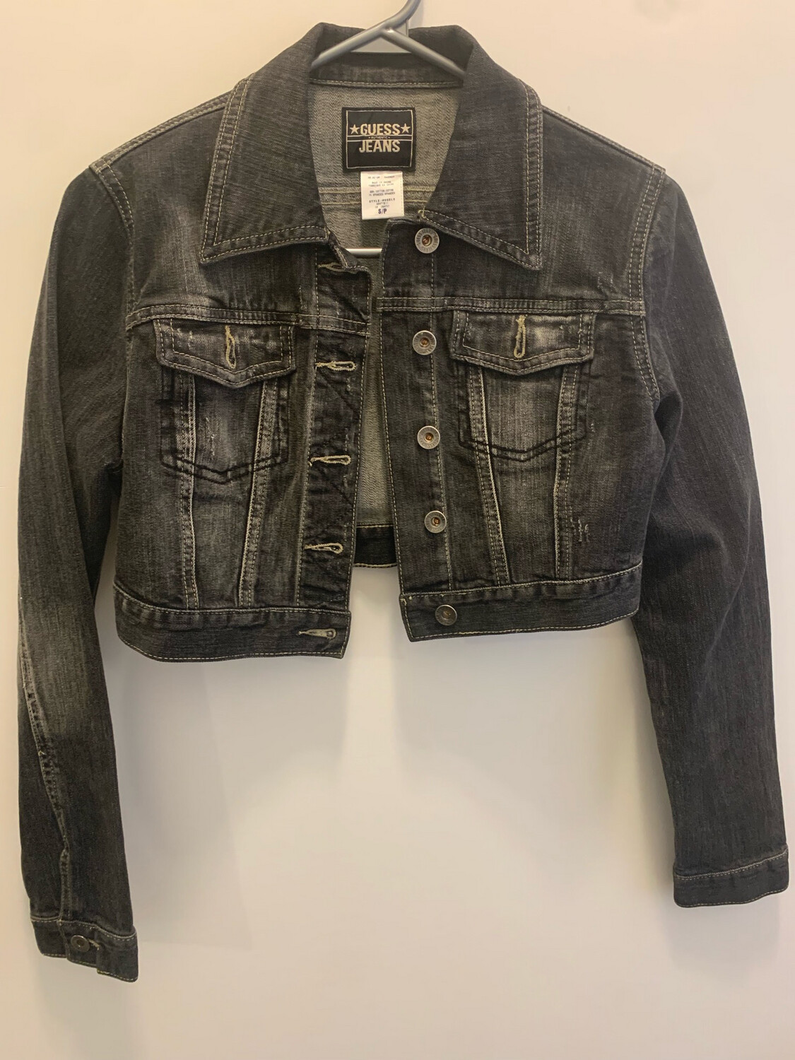 GUESS JEANS black denim crop jacket GUESS JEANS black denim crop jacket