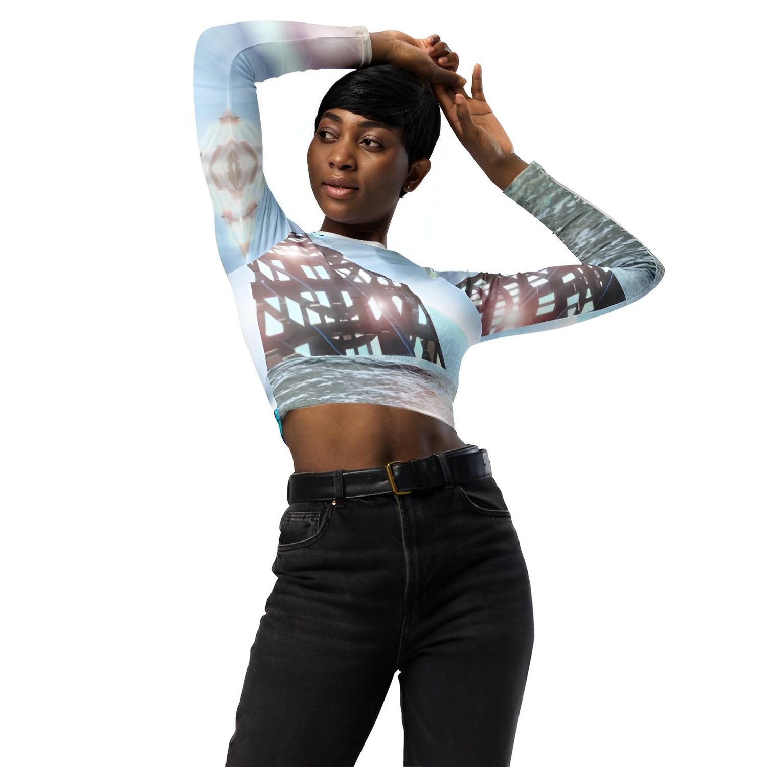 Zenareia long-sleeve crop top