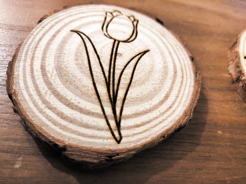 Wood Coaster Set (4 Coasters) Four Seasons Engravings