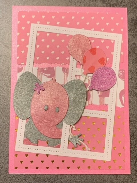 Carte éléphant fille