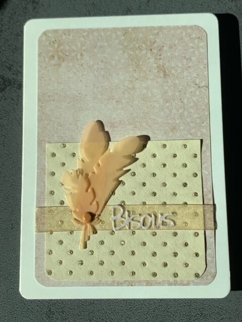 Carte plumes "Bisous"