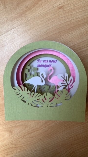 Carte 3D Flamants roses