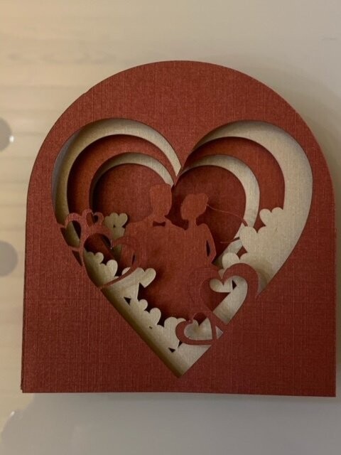 Carte 3D mariage coeur