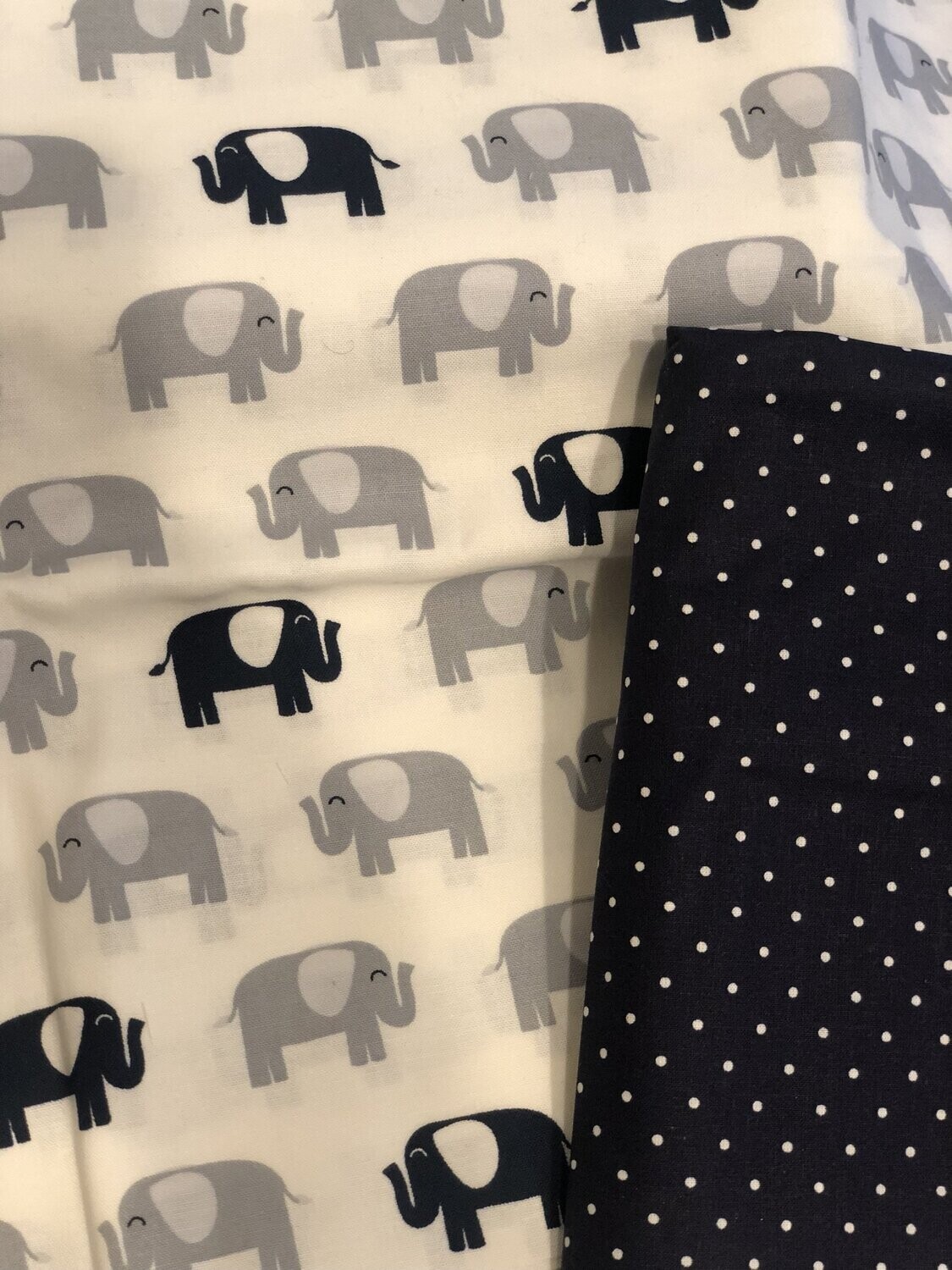 Blue and Gray Elephant Nursing Coverlet