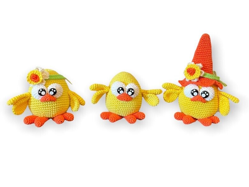 Häkelanleitung Häkelanleitung "Osterküken Trio"