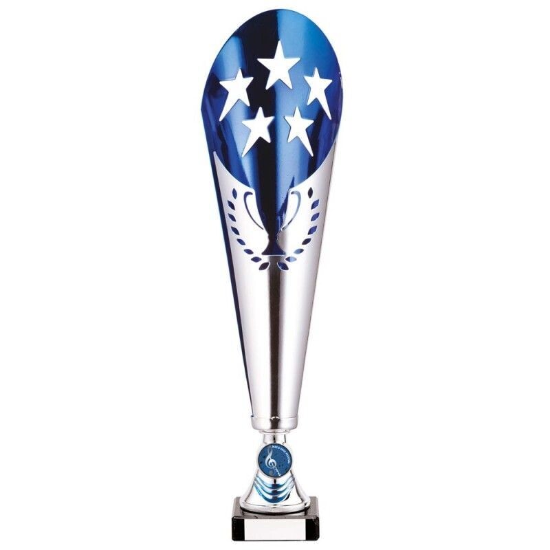 Legendary Lazer Cut Metal Cup Silver & Blue