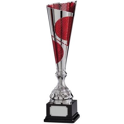 Quest Metal Laser Cut Cup Silver & Red