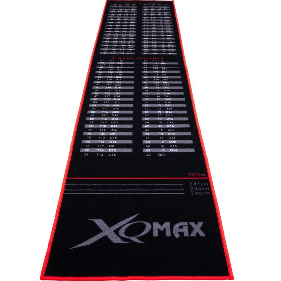 XQMax Carpet Finish Dartmat Black Red 80 x 285