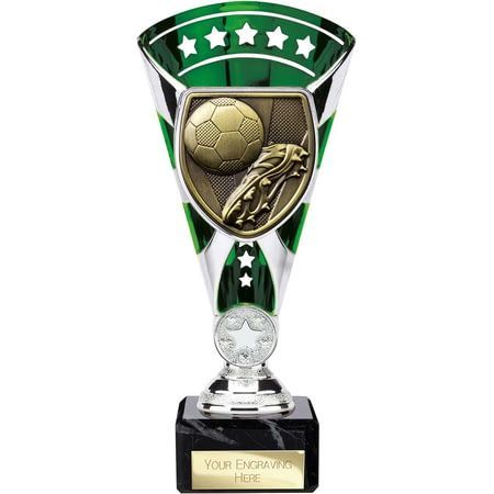 Cobra Star Cup Football Boot & Ball Silver & Green
