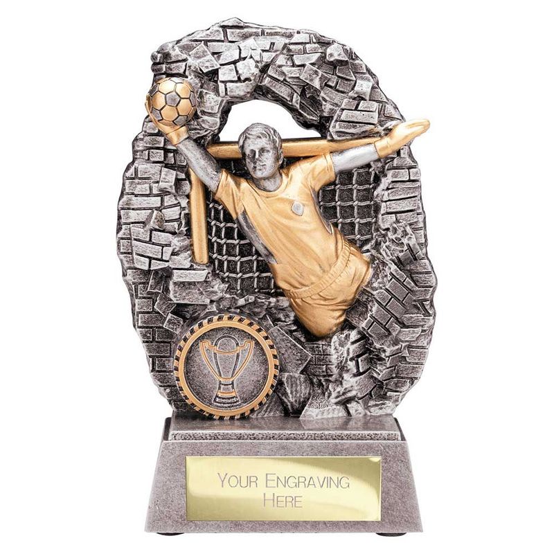 Blast Out Football Goalkeeper Award Antique Silver & Gold