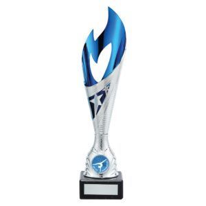 Inferno Plastic Laser Cut Cup Silver & Blue