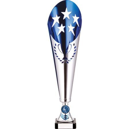 Legendary Lazer Cut Metal Cup Silver & Blue