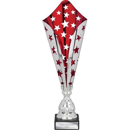 Galaxy Laser Trophy Silver & Red
