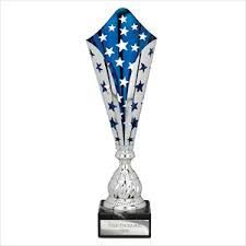 Galaxy Laser Trophy Silver & Blue