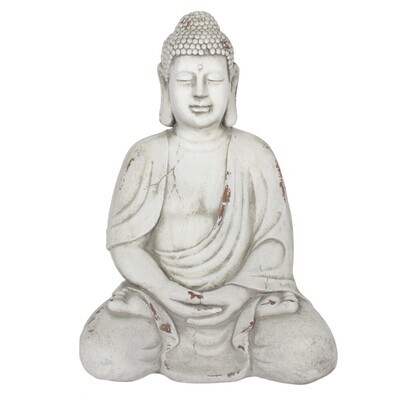 38cm White Sitting Garden Buddha