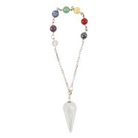 Clear Quartz Chakra Pendulum Bracelet