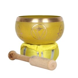 Yellow Solar Plexus Chakra Brass Singing Bowl